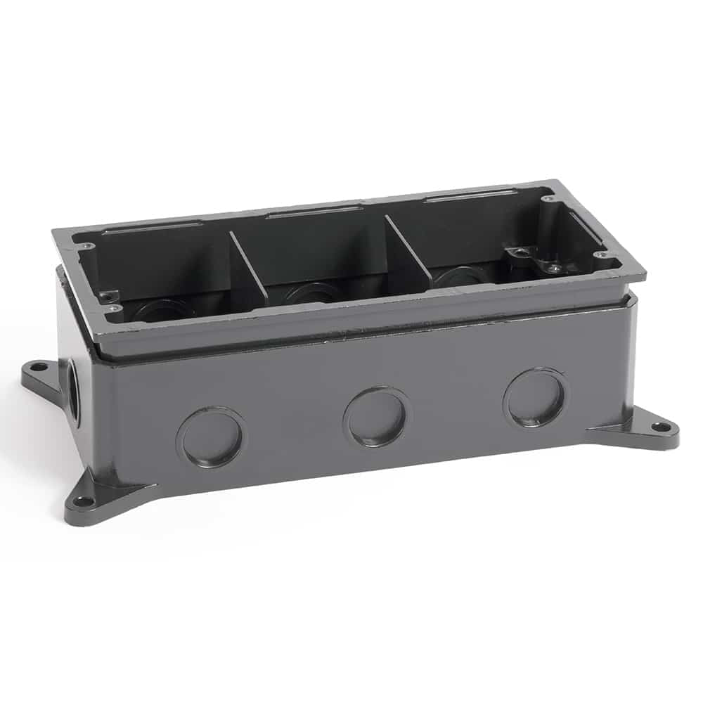 Lew Electric 1103-DA 3-Gang Deep Concrete Floor Box Fully-Adjustable
