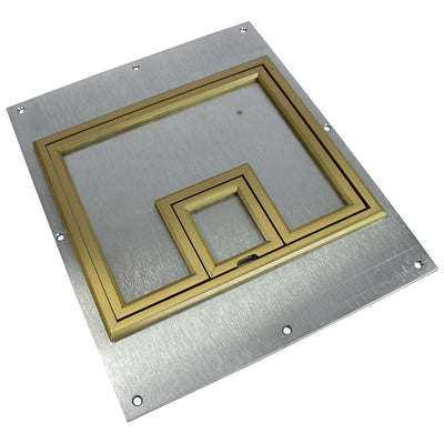 FL-540P-BLP-C, Raised Access 1/4" Brass Floor Box Cover for Carpet or Tile Floors
