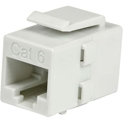 RJ-45 CAT6 Keystone Snap-In Jack - Female to Female - White