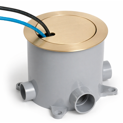 Arlington FLBC4580MB-FB Recessed Round Concrete Floor Box Kit, Brass