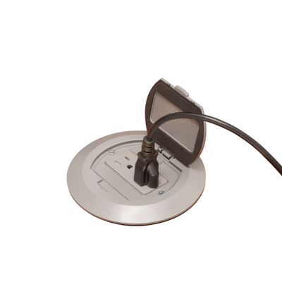 Arlington FLBR6500GY Round Floor Power Box w/ Flip Lid, Gray