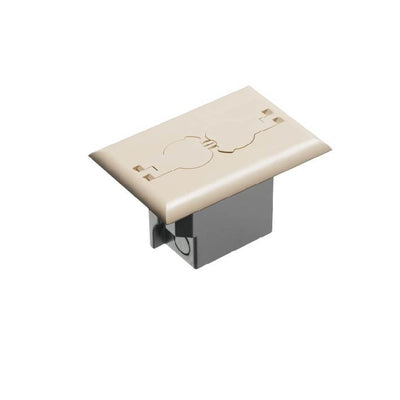 Arlington FLBRF101LA Rectangle Floor Box Outlet, Flip Lids, Light Almond Cover