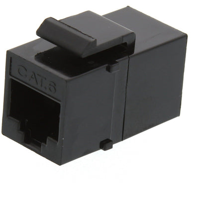 RJ-45 CAT6 Keystone Snap-In Jack - Female to Female - Black