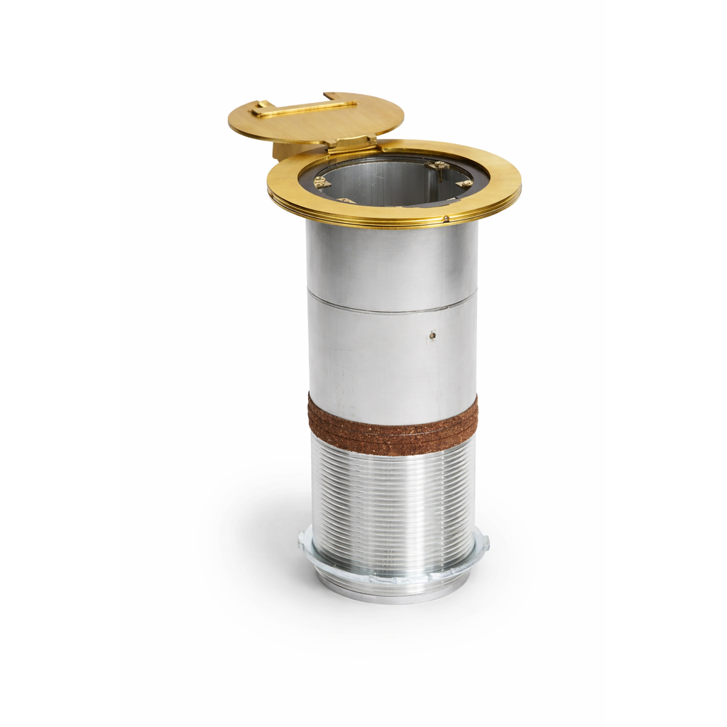 Poke-thru 4" Core Drill Floor Box Recessed, 4 power - Brass