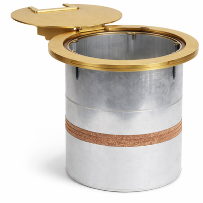 Poke-thru 8" Core Drill Box Recessed, 16 Power, Brass