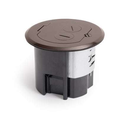 Lew Electric RRFB-DB Concealed Plug Electrical Floor Box, Dark Bronze