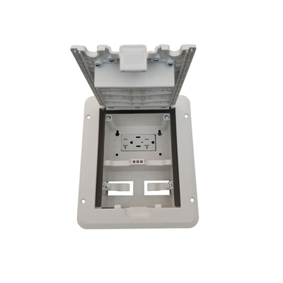 Deck Power Grommet, USB-CC Outlet, Weatherproof Electrical Box - White