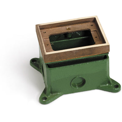 Single Gang Deep Concrete Floor Box, Adjustable - Brass