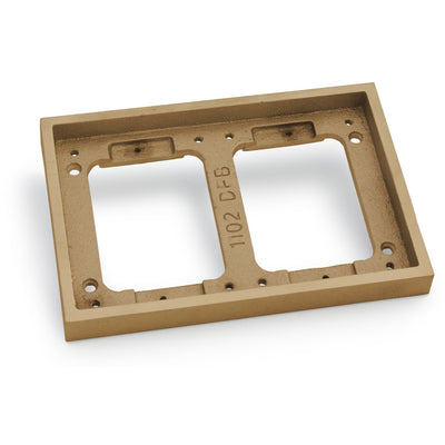 Lew Electric 1102-DBE-B 2 Gang Tile Flange for 1100 Boxes, Brass