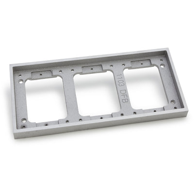 Lew Electric 1103-DBE-A 3 Gang Tile Flange for 1100 Boxes, Aluminum