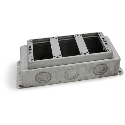 Lew Electric 1103-SMB 3 Gang Deep Steel Concrete Floor Box, Adjustable