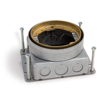 Lew Electric 532-SB-SMB Round Concrete Floor Box, Adjustable, Brass