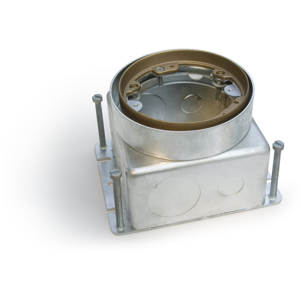 Lew Electric 532-SMB Round Steel Concrete Floor Box, Adjustable, Brass