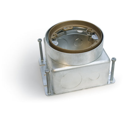 Lew Electric 532-SMB Round Steel Concrete Floor Box, Adjustable, Brass