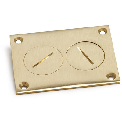 Lew Electric 6304-DP 2 Screw Plug Duplex Cover for 1100 Boxes, Brass