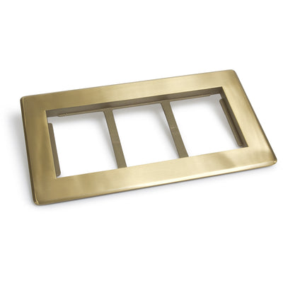 Lew Electric CF-1103-DFB 3 Gang Carpet Flange, 1100 Boxes, Brass