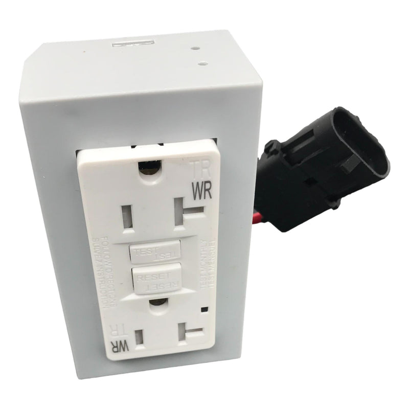 ELEGRP GFCI Outlet 20 Amp, WR, Electrical Box Kit, White, 1