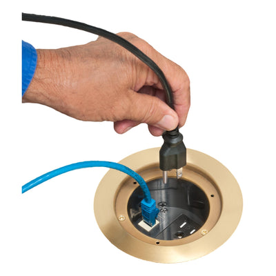 Arlington FLBC4580MB Recessed Round Concrete Floor Box, Brass