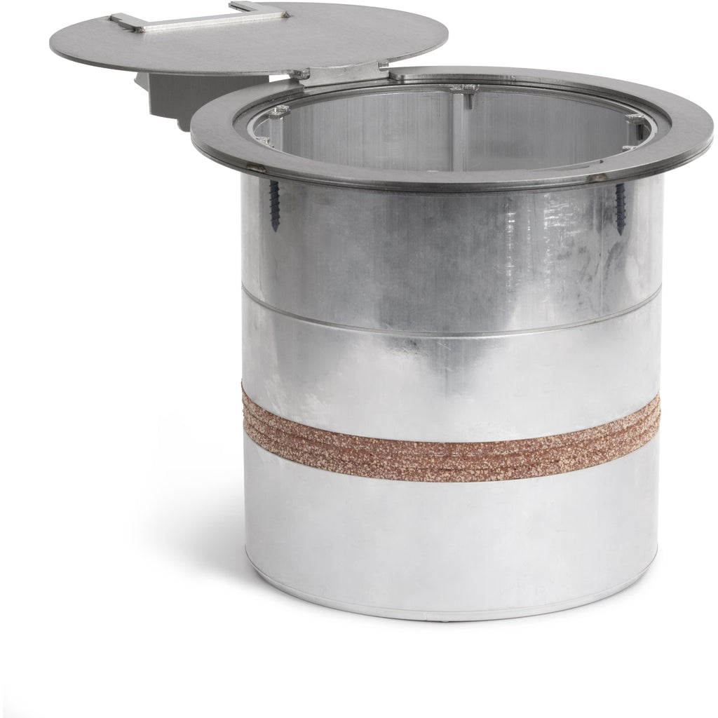 Poke-thru 8" Core Drill Box, Recessed, 15 Power, 8 Keystones Stainless