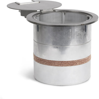 Poke-thru 8" Core Drill Box, Recessed, 15 Power, 8 Keystones Stainless