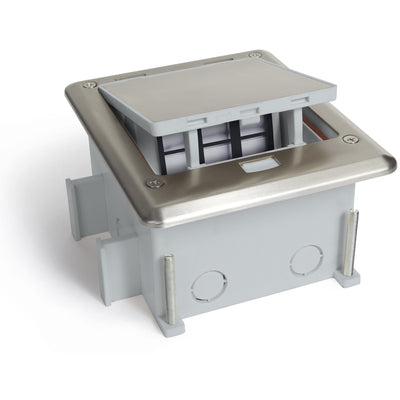 Outdoor Waterproof Popped Up Ground Box Stainless Steel 6 Empty Keystone Jacks, Push Button