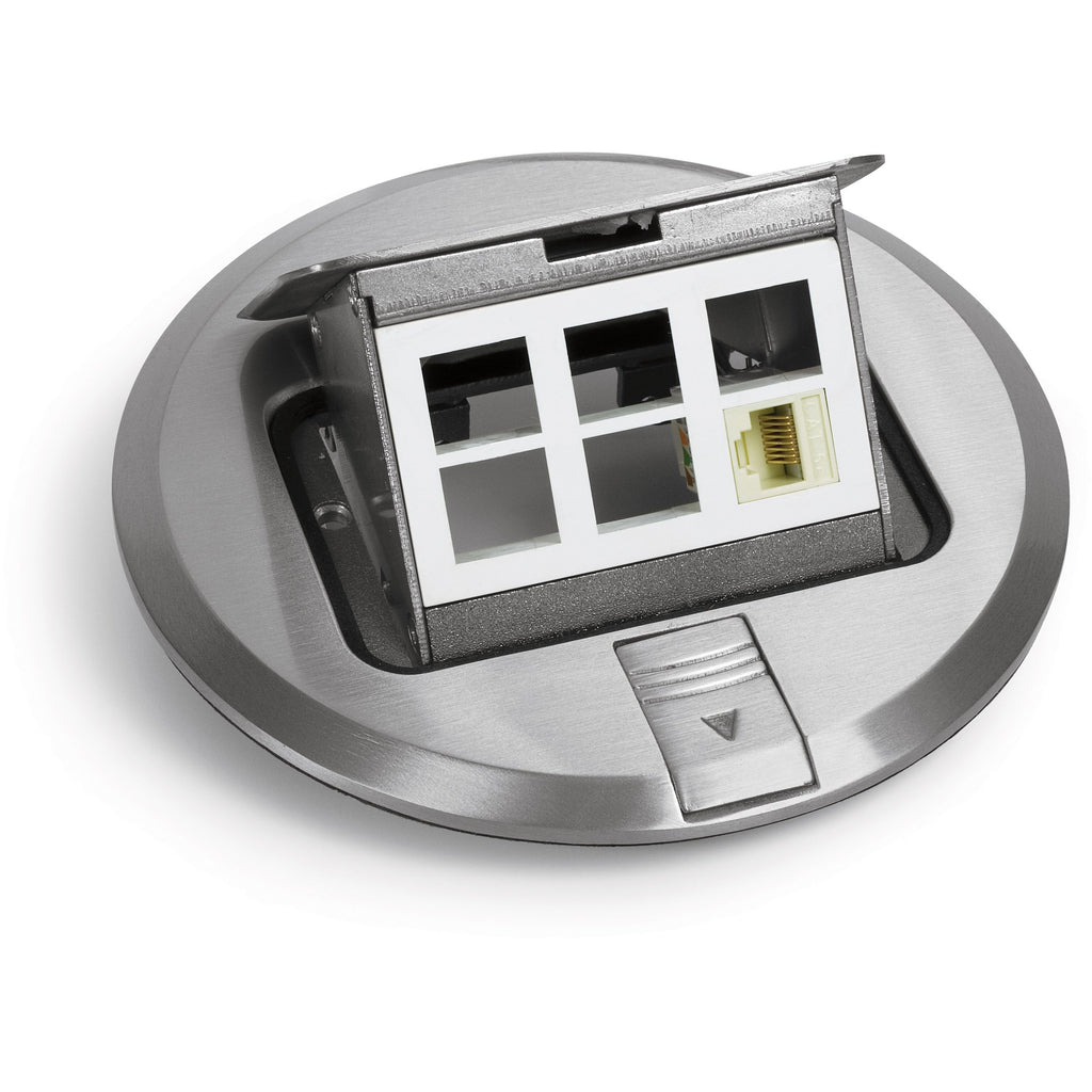 Lew Electric PUFP-SC Pop Up Floor Box, 6 Keystone, No Box, Stainless