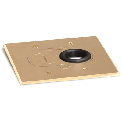 Lew Electric RCFB-1-BP 1 Duplex Plug Cover for RCFB-1 Floor Box, Brass