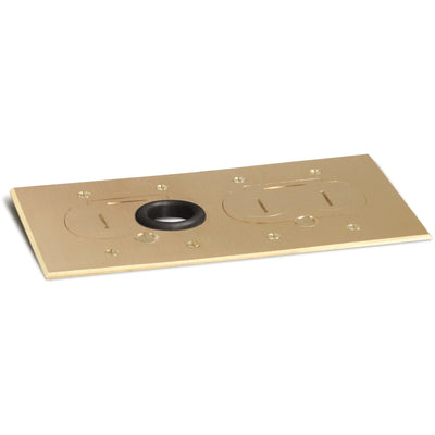 Lew Electric RCFB-2-BP 2 Duplex Plug Cover for RCFB-2 Floor Box, Brass