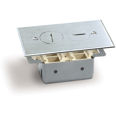 Lew Electric RRP-2-A-T Floor Plate, 2 Screw Plugs 4 Keystone, Aluminum