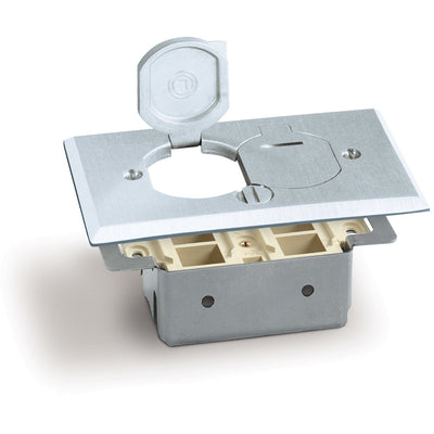 Lew Electric RRP-2-LR-A-T Floor Plate w/ Flip Lids 4 Keystone Aluminum