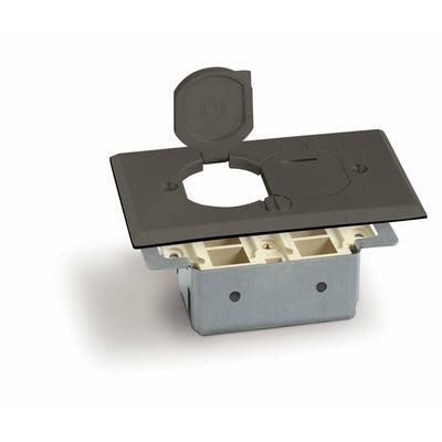 Lew Electric RRP-2-LR-DB-T Floor Plate w/ Flip Lids, 4 Keystone Bronze