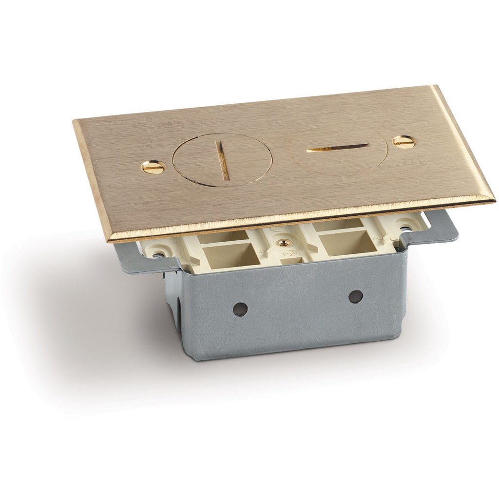 Lew Electric RRP-2-T Floor Plate, 2 Screw Plugs, 4 Keystone, Brass