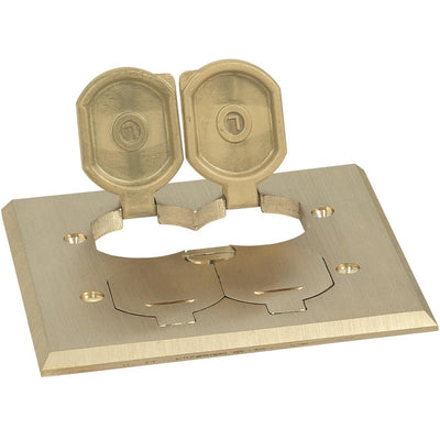 Lew Electric RRP-4-BP-LR 2 Duplex Flip Lid Cover for SWB-4, Brass