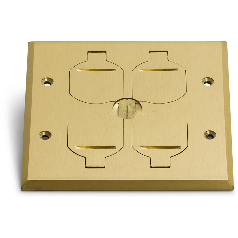 Lew Electric PB2-FPB Plastic Floor Box Brass Cover