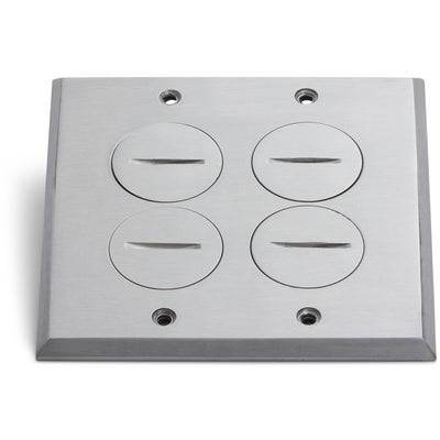 Lew Electric RRP-4-SPA 2 Duplex Screw Plug Cover for 1102-PB, Aluminum
