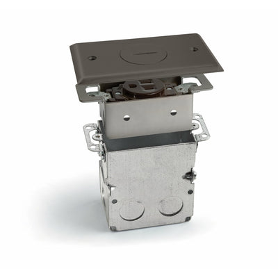 Lew Electric SWB-1-DBP One Outlet Recessed Floor Plate w/ Box, Bronze