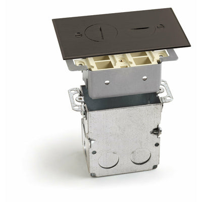 SWB-2-DB-T Keystone Floor Plate with Back Box, Screw Plugs Dark Bronze