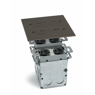 Lew Electric SWB-4-DB 2 Duplex Floor Plate, Screw Plugs, Box, Bronze