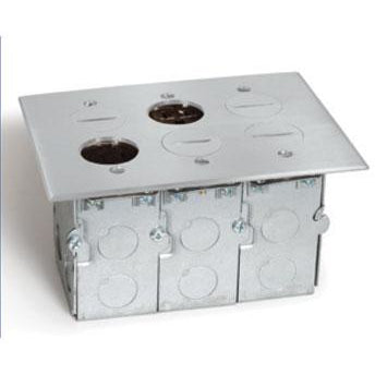 Lew Electric SWB-6-A 3 Duplex Floor Plate, Screw Plugs, Box, Aluminum