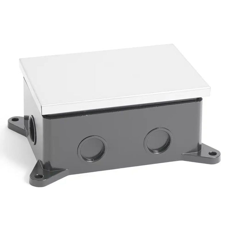 Dual Gang Deep Concrete Floor Box, Cast Aluminum, Fully-Adjustable