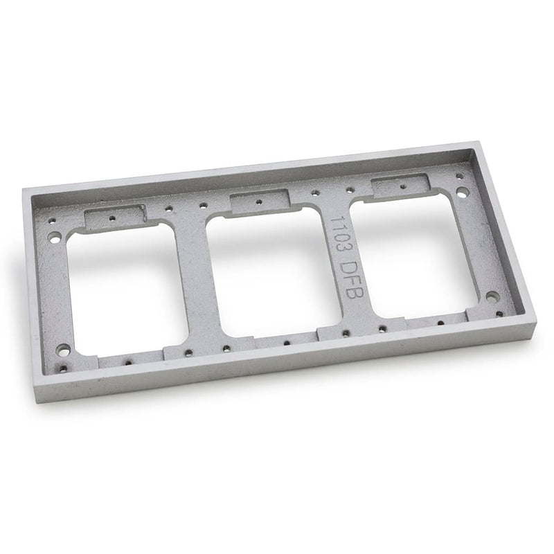 Triple Gang Deep Concrete Floor Box, Fully-Adjustable, Aluminum Tile Flange