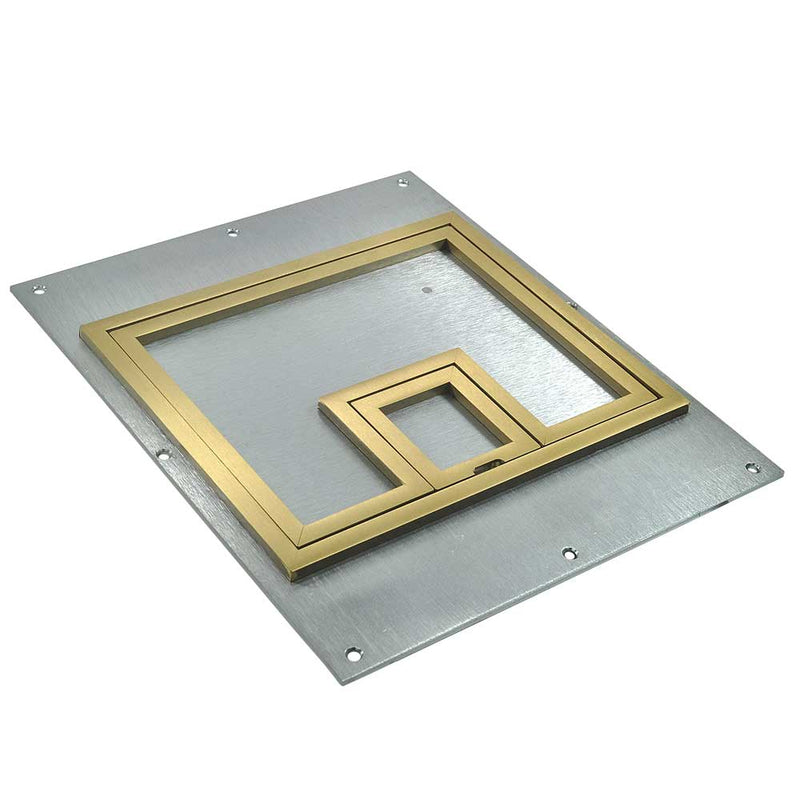 FL-540P-BSQ-C, Raised Access 1/4" Square Brass Floor Box Cover for FL-540P Boxes