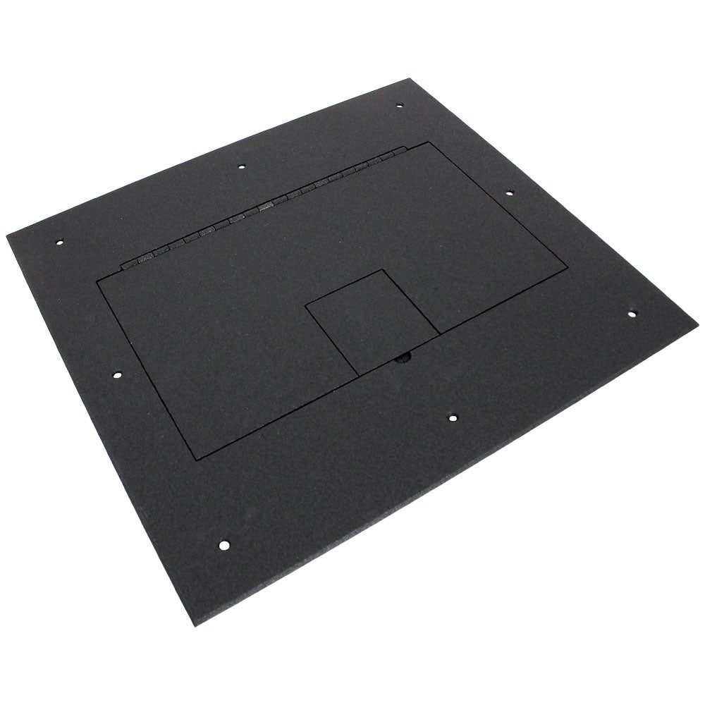 FL-640P-BK-C Raised Access No Flange Floor Box Cover w/ Hinged Door - Black