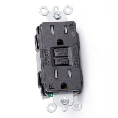 Lew Electric 15A-BK-GFI-IO GFCI 15A Outlet, TR, Load Out, Black