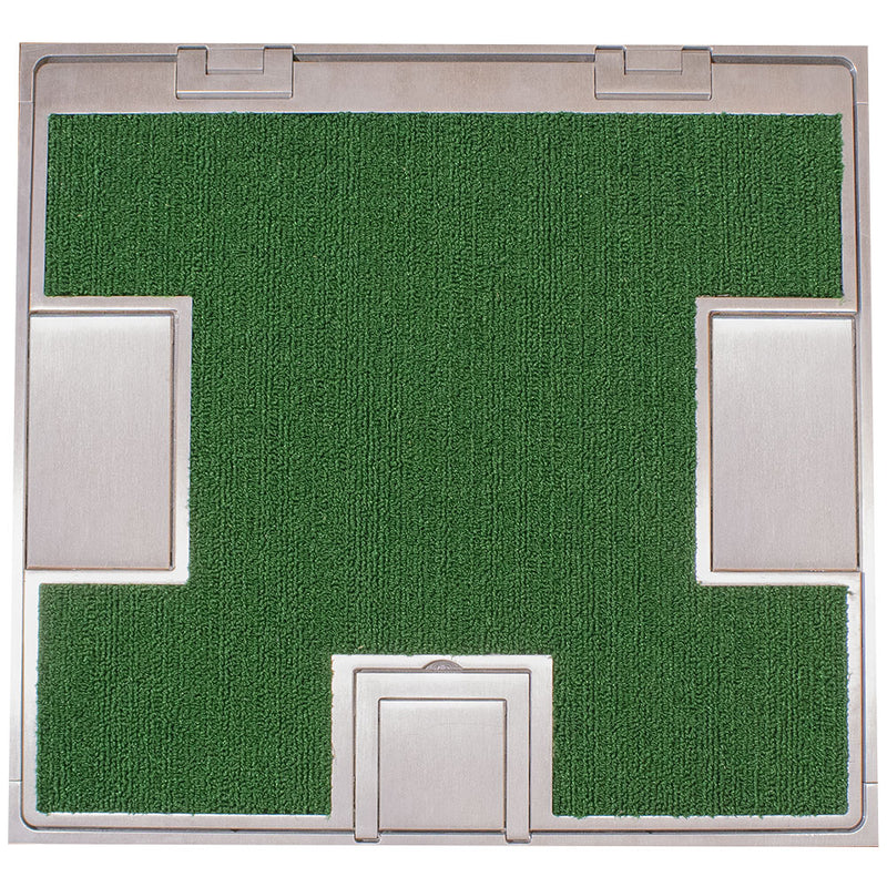 FLH6-SSQ-ALM-C, Hinged Cover w/ .19" Carpet Pocket for FLH6 Boxes, Aluminum