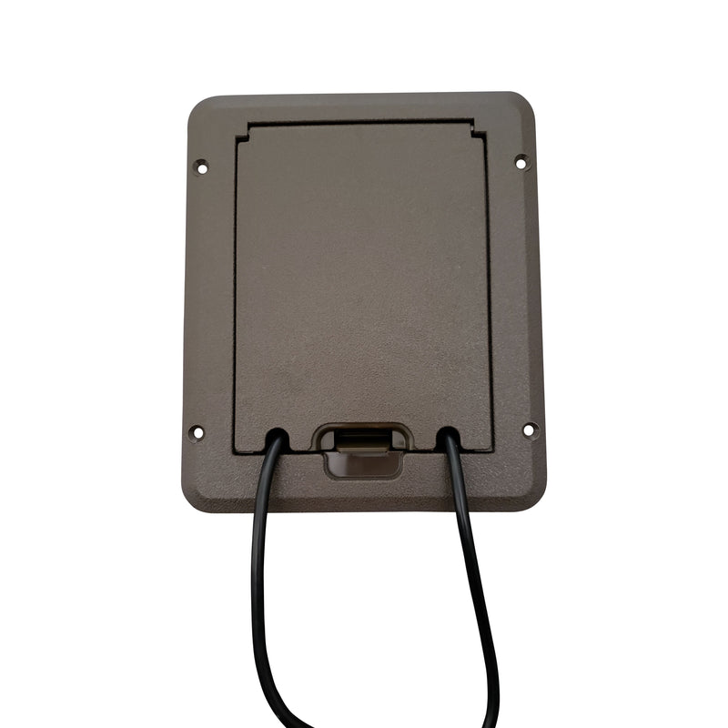 Deck Power Grommet, USB-A/C Outlet, Weatherproof Electrical Box - Bronze
