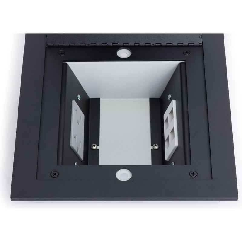 Recessed Floor Box for Concrete or Wood, Hinged Lid, 2 Decora, Black ...