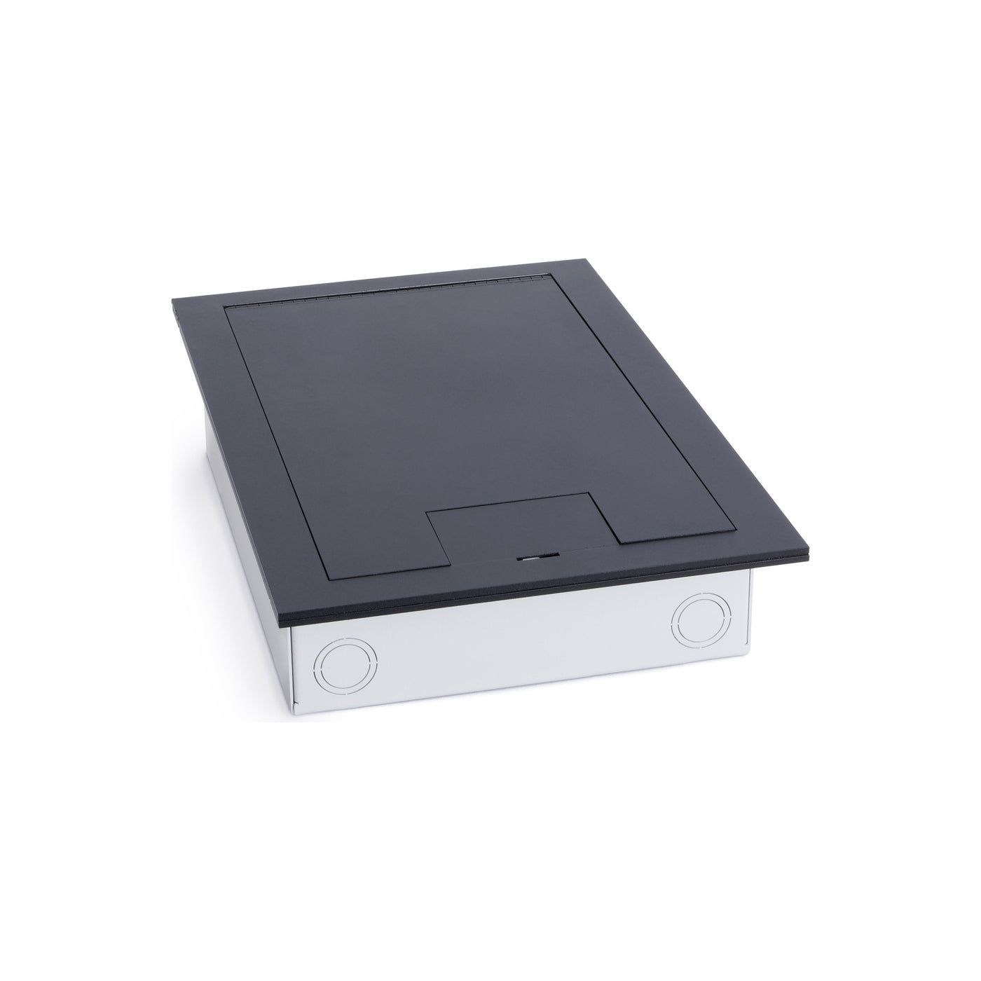 Floor Boxes Rectangular Recessed Floor Box for Concrete or Wood, Hinged Lid, 4 Decora, Black ...