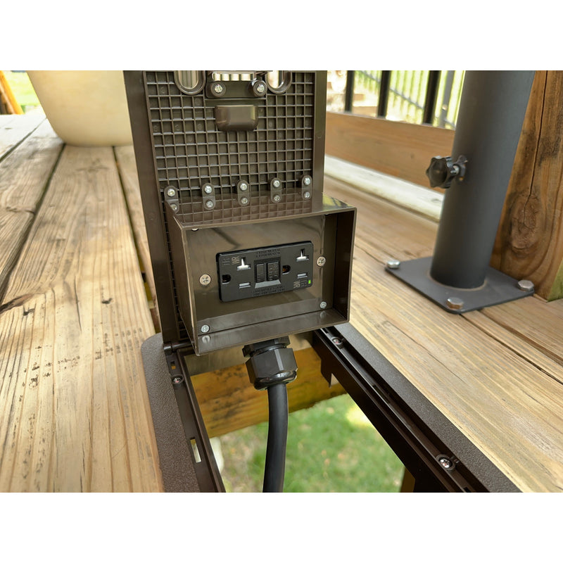 Lew Electric DB-1-DB-GFI Weatherproof Outdoor Deck Power Box Kit Brown ...