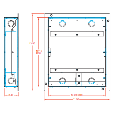 Showing FL-540P Floor Box Dimensions